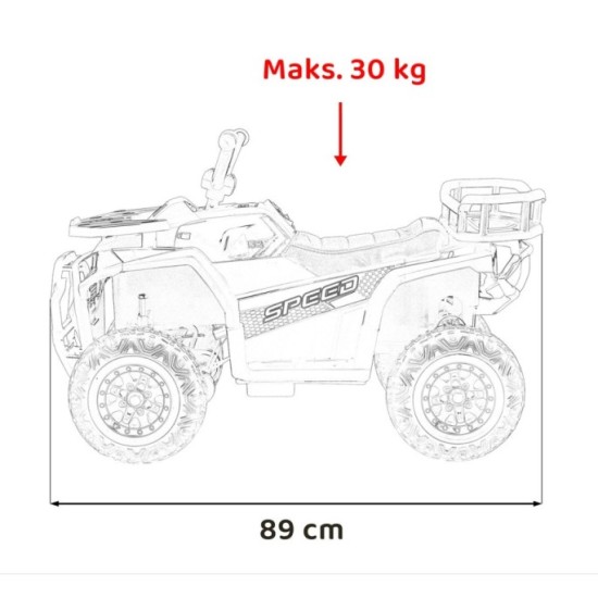 JOKO Elektrická Štvorkolka ATV Robust 4x4, FM rádio, penové kolesá, kožené sedadlo, Diaľkové ovládanie, modrá