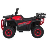 JOKO Elektrická Štvorkolka ATV Robust 4x4, FM rádio, penové kolesá, kožené sedadlo, Diaľkové ovládanie, červená