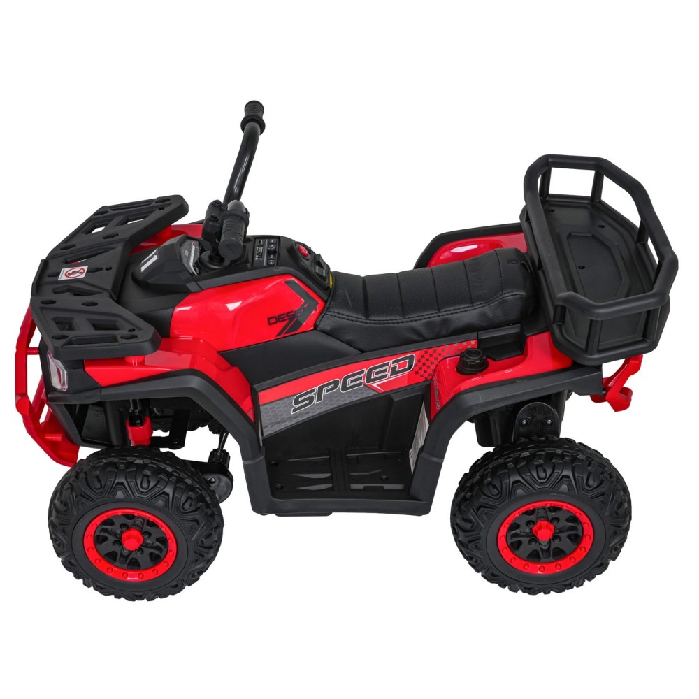 JOKO Elektrická Štvorkolka ATV Robust 4x4, FM rádio, penové kolesá, kožené sedadlo, Diaľkové ovládanie, červená