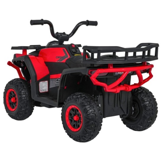JOKO Elektrická Štvorkolka ATV Robust 4x4, FM rádio, penové kolesá, kožené sedadlo, Diaľkové ovládanie, červená