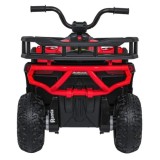 JOKO Elektrická Štvorkolka ATV Robust 4x4, FM rádio, penové kolesá, kožené sedadlo, Diaľkové ovládanie, červená