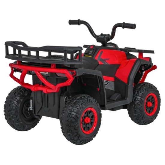 JOKO Elektrická Štvorkolka ATV Robust 4x4, FM rádio, penové kolesá, kožené sedadlo, Diaľkové ovládanie, červená