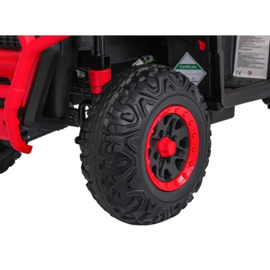 JOKO Elektrická Štvorkolka ATV Robust 4x4, FM rádio, penové kolesá, kožené sedadlo, Diaľkové ovládanie, červená