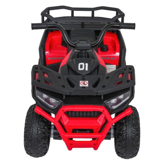 JOKO Elektrická Štvorkolka ATV Robust 4x4, FM rádio, penové kolesá, kožené sedadlo, Diaľkové ovládanie, červená
