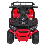 JOKO Elektrická Štvorkolka ATV Robust 4x4, FM rádio, penové kolesá, kožené sedadlo, Diaľkové ovládanie, červená