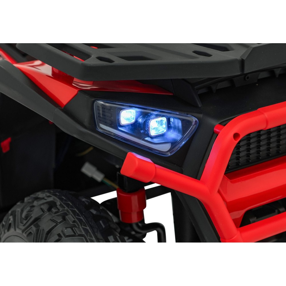 JOKO Elektrická Štvorkolka ATV Robust 4x4, FM rádio, penové kolesá, kožené sedadlo, Diaľkové ovládanie, červená