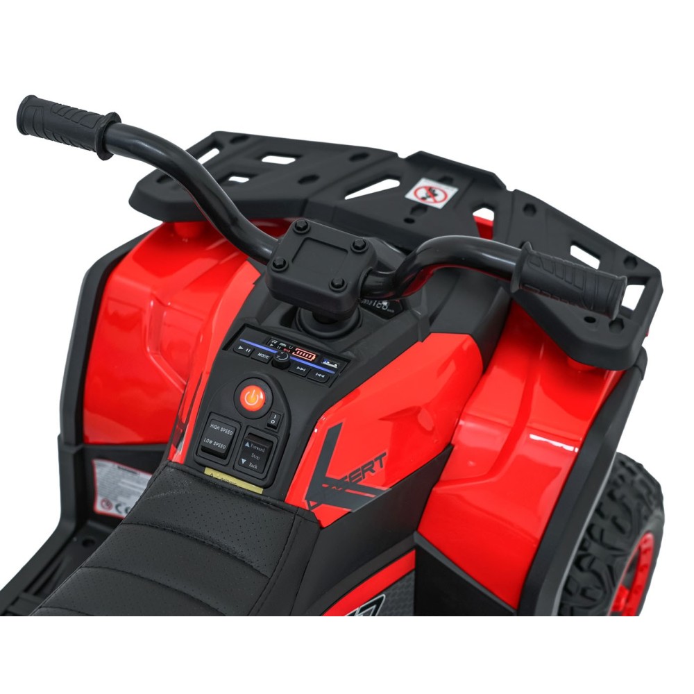 JOKO Elektrická Štvorkolka ATV Robust 4x4, FM rádio, penové kolesá, kožené sedadlo, Diaľkové ovládanie, červená