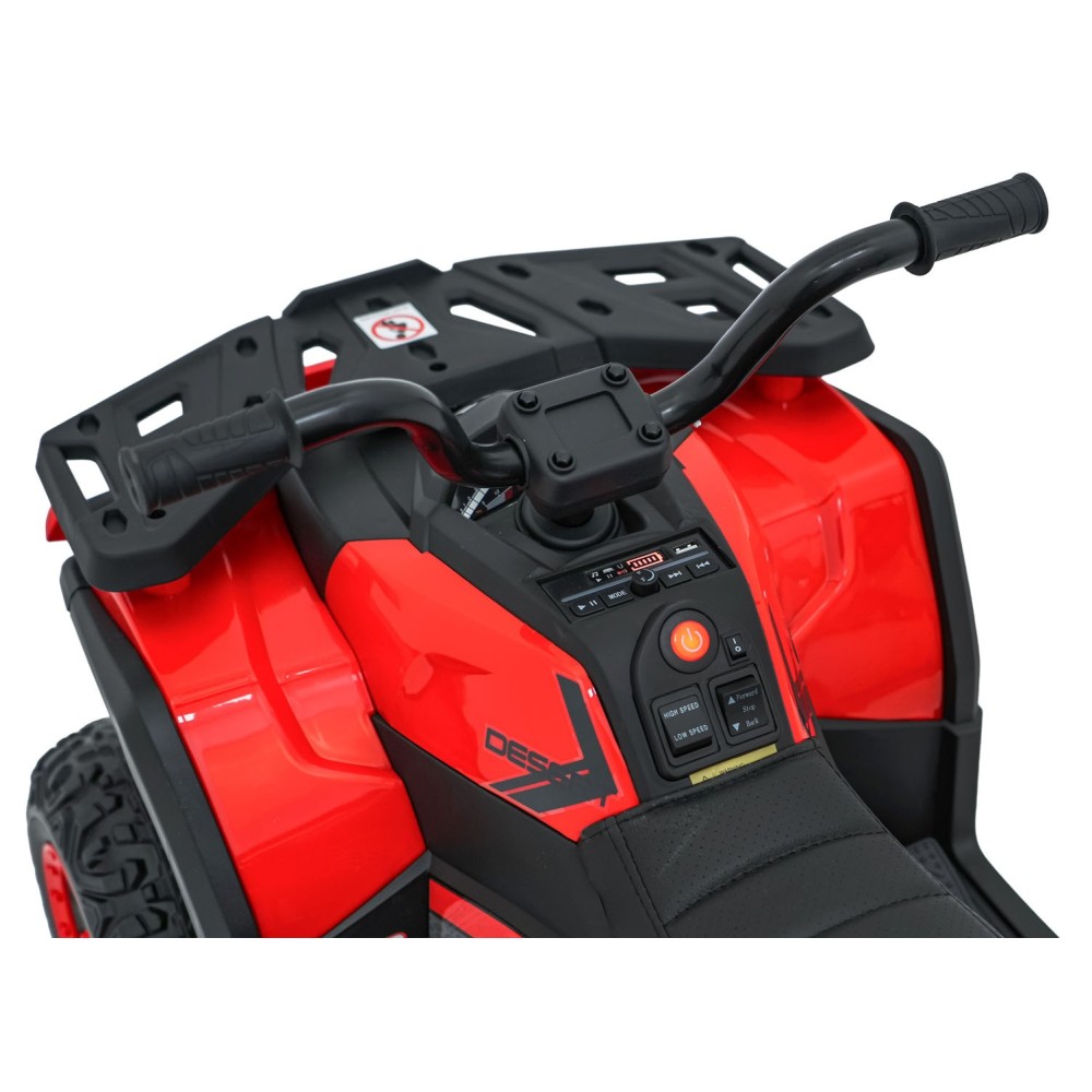 JOKO Elektrická Štvorkolka ATV Robust 4x4, FM rádio, penové kolesá, kožené sedadlo, Diaľkové ovládanie, červená