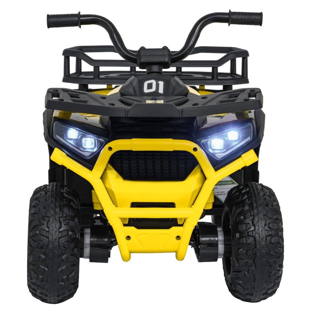 JOKO Elektrická Štvorkolka ATV Robust 4x4, FM rádio, penové kolesá, kožené sedadlo, Diaľkové ovládanie, žltá