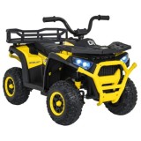 JOKO Elektrická Štvorkolka ATV Robust 4x4, FM rádio, penové kolesá, kožené sedadlo, Diaľkové ovládanie, žltá
