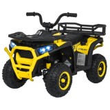JOKO Elektrická Štvorkolka ATV Robust 4x4, FM rádio, penové kolesá, kožené sedadlo, Diaľkové ovládanie, žltá
