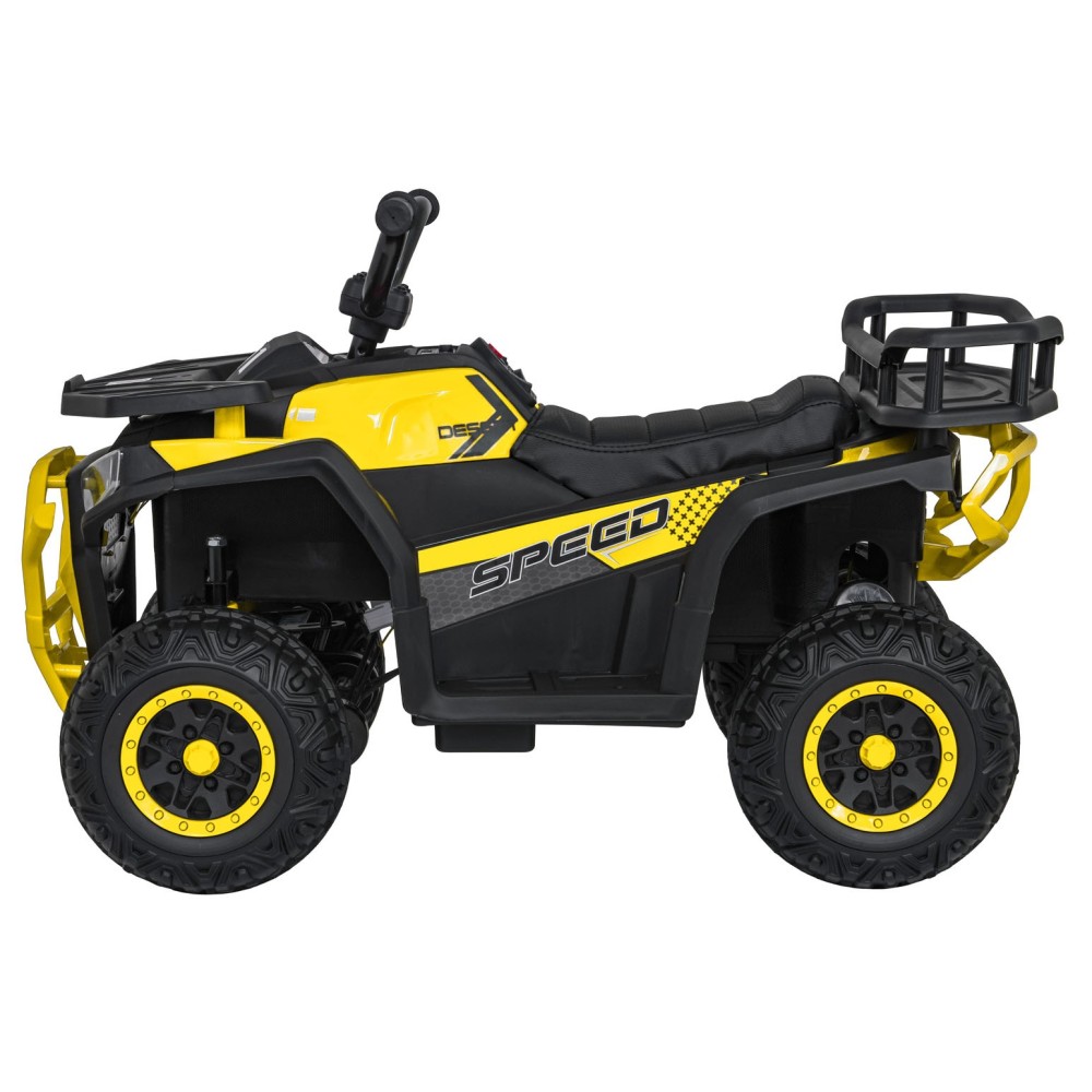 JOKO Elektrická Štvorkolka ATV Robust 4x4, FM rádio, penové kolesá, kožené sedadlo, Diaľkové ovládanie, žltá
