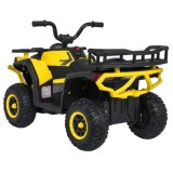 JOKO Elektrická Štvorkolka ATV Robust 4x4, FM rádio, penové kolesá, kožené sedadlo, Diaľkové ovládanie, žltá