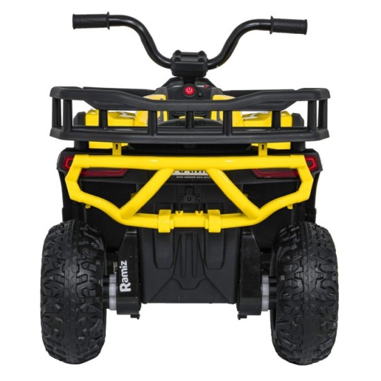 JOKO Elektrická Štvorkolka ATV Robust 4x4, FM rádio, penové kolesá, kožené sedadlo, Diaľkové ovládanie, žltá