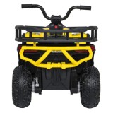 JOKO Elektrická Štvorkolka ATV Robust 4x4, FM rádio, penové kolesá, kožené sedadlo, Diaľkové ovládanie, žltá