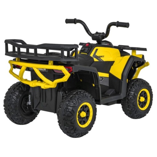 JOKO Elektrická Štvorkolka ATV Robust 4x4, FM rádio, penové kolesá, kožené sedadlo, Diaľkové ovládanie, žltá