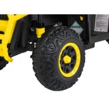 JOKO Elektrická Štvorkolka ATV Robust 4x4, FM rádio, penové kolesá, kožené sedadlo, Diaľkové ovládanie, žltá