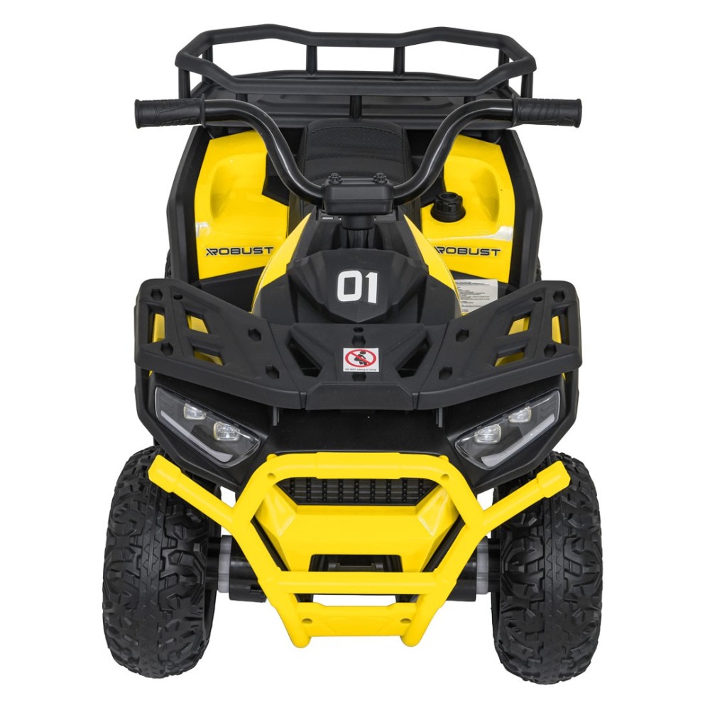 JOKO Elektrická Štvorkolka ATV Robust 4x4, FM rádio, penové kolesá, kožené sedadlo, Diaľkové ovládanie, žltá