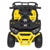 JOKO Elektrická Štvorkolka ATV Robust 4x4, FM rádio, penové kolesá, kožené sedadlo, Diaľkové ovládanie, žltá