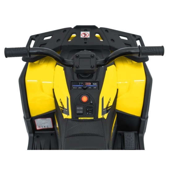 JOKO Elektrická Štvorkolka ATV Robust 4x4, FM rádio, penové kolesá, kožené sedadlo, Diaľkové ovládanie, žltá