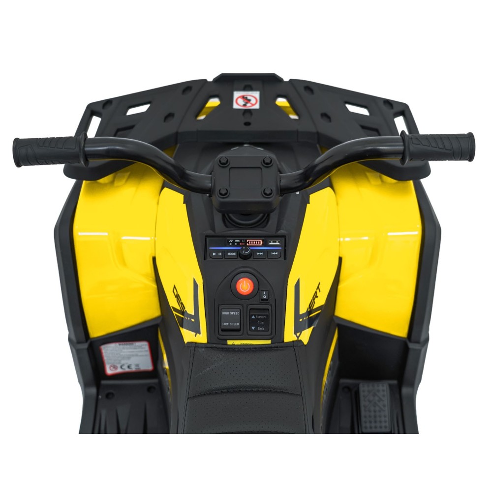 JOKO Elektrická Štvorkolka ATV Robust 4x4, FM rádio, penové kolesá, kožené sedadlo, Diaľkové ovládanie, žltá