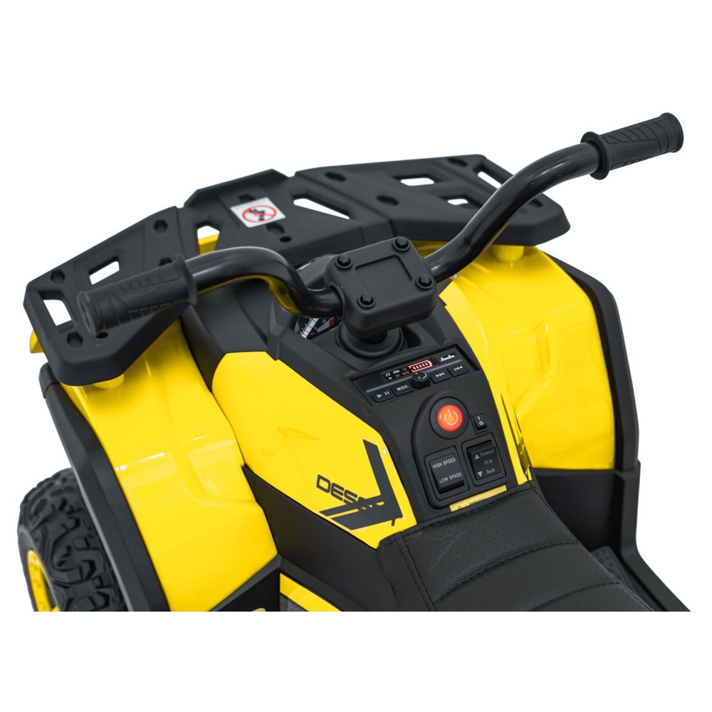 JOKO Elektrická Štvorkolka ATV Robust 4x4, FM rádio, penové kolesá, kožené sedadlo, Diaľkové ovládanie, žltá