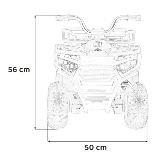 JOKO Elektrická Štvorkolka ATV Robust 4x4, FM rádio, penové kolesá, kožené sedadlo, Diaľkové ovládanie, žltá