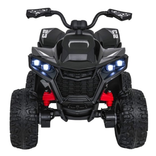JOKO Elektrická Štvorkolka Fast 4x4, penové kolesá, kožené sedadlo, nosnosť 50kg, FM rádio, čierna
