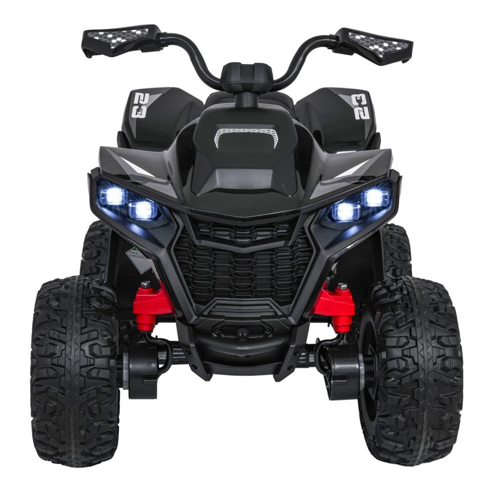 JOKO Elektrická Štvorkolka Fast 4x4, penové kolesá, kožené sedadlo, nosnosť 50kg, FM rádio, čierna