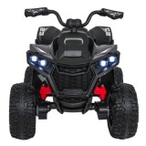 JOKO Elektrická Štvorkolka Fast 4x4, penové kolesá, kožené sedadlo, nosnosť 50kg, FM rádio, čierna