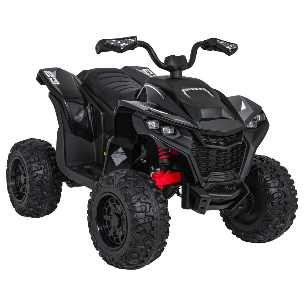 JOKO Elektrická Štvorkolka Fast 4x4, penové kolesá, kožené sedadlo, nosnosť 50kg, FM rádio, čierna