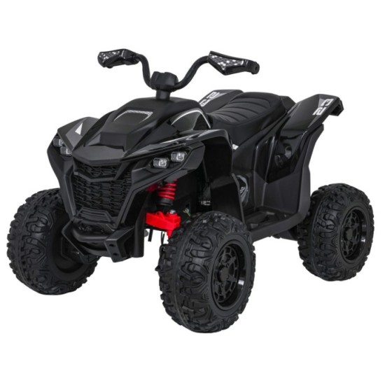 JOKO Elektrická Štvorkolka Fast 4x4, penové kolesá, kožené sedadlo, nosnosť 50kg, FM rádio, čierna