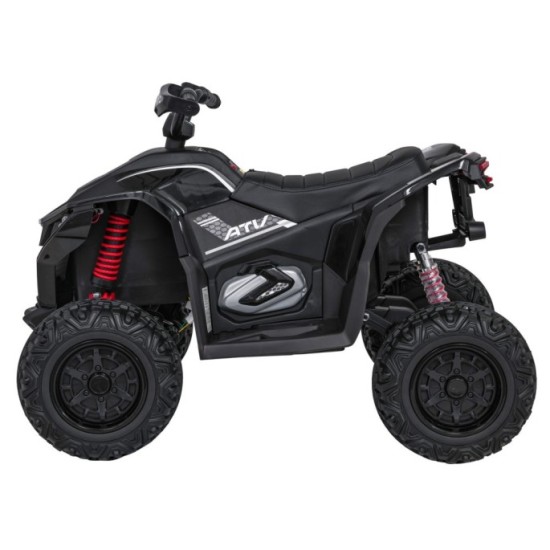 JOKO Elektrická Štvorkolka Fast 4x4, penové kolesá, kožené sedadlo, nosnosť 50kg, FM rádio, čierna