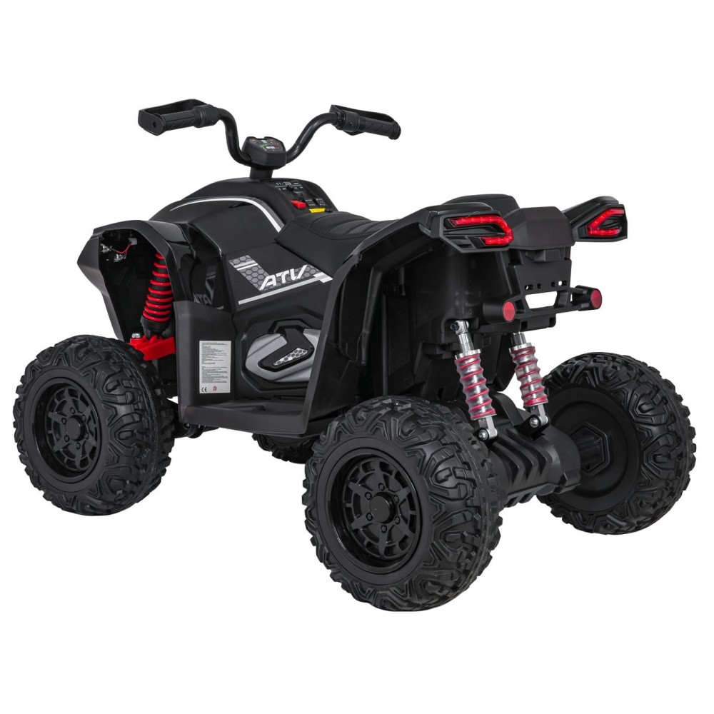 JOKO Elektrická Štvorkolka Fast 4x4, penové kolesá, kožené sedadlo, nosnosť 50kg, FM rádio, čierna