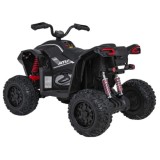 JOKO Elektrická Štvorkolka Fast 4x4, penové kolesá, kožené sedadlo, nosnosť 50kg, FM rádio, čierna
