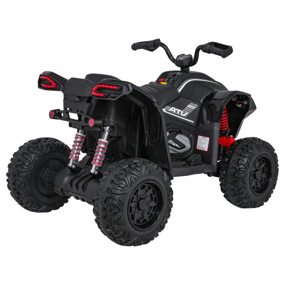 JOKO Elektrická Štvorkolka Fast 4x4, penové kolesá, kožené sedadlo, nosnosť 50kg, FM rádio, čierna