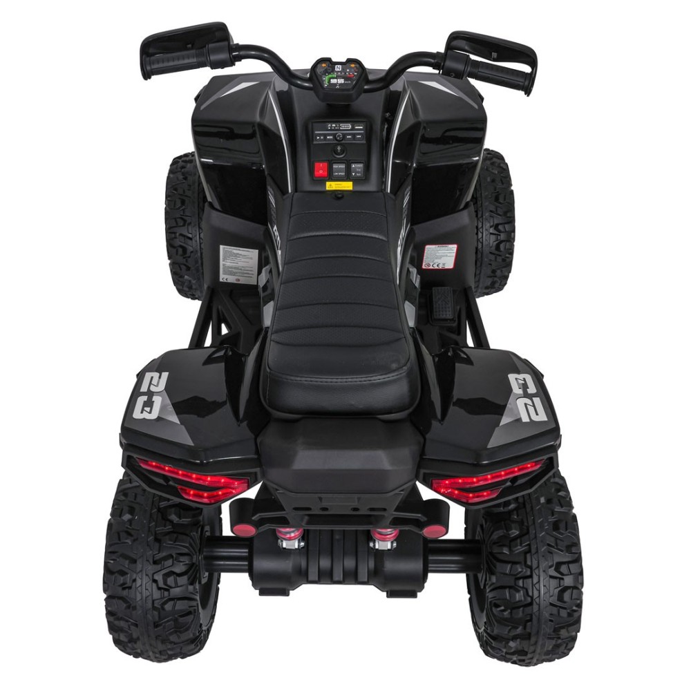 JOKO Elektrická Štvorkolka Fast 4x4, penové kolesá, kožené sedadlo, nosnosť 50kg, FM rádio, čierna