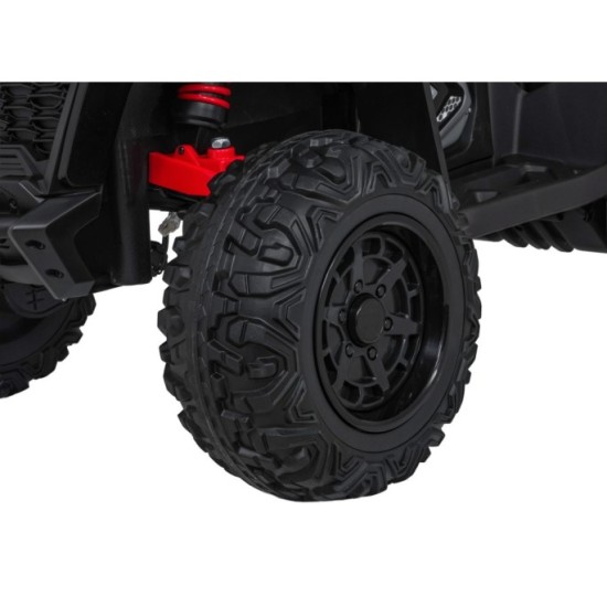 JOKO Elektrická Štvorkolka Fast 4x4, penové kolesá, kožené sedadlo, nosnosť 50kg, FM rádio, čierna