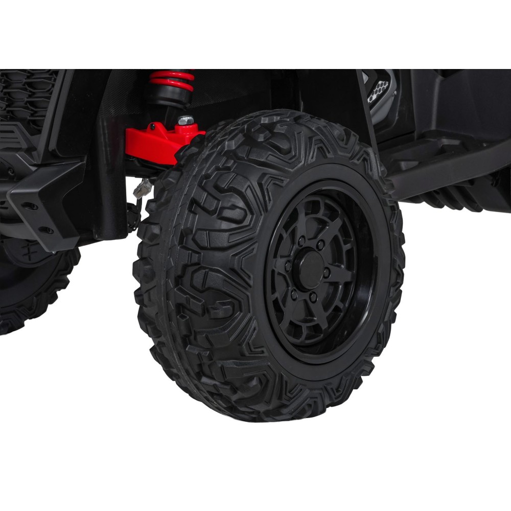 JOKO Elektrická Štvorkolka Fast 4x4, penové kolesá, kožené sedadlo, nosnosť 50kg, FM rádio, čierna