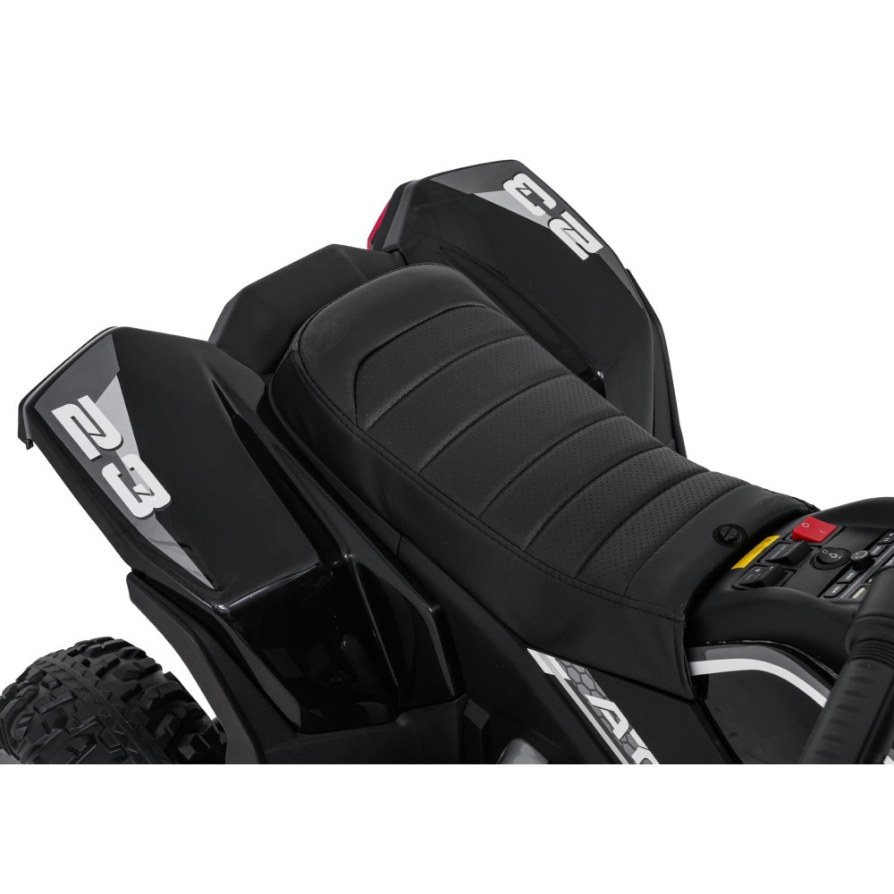 JOKO Elektrická Štvorkolka Fast 4x4, penové kolesá, kožené sedadlo, nosnosť 50kg, FM rádio, čierna