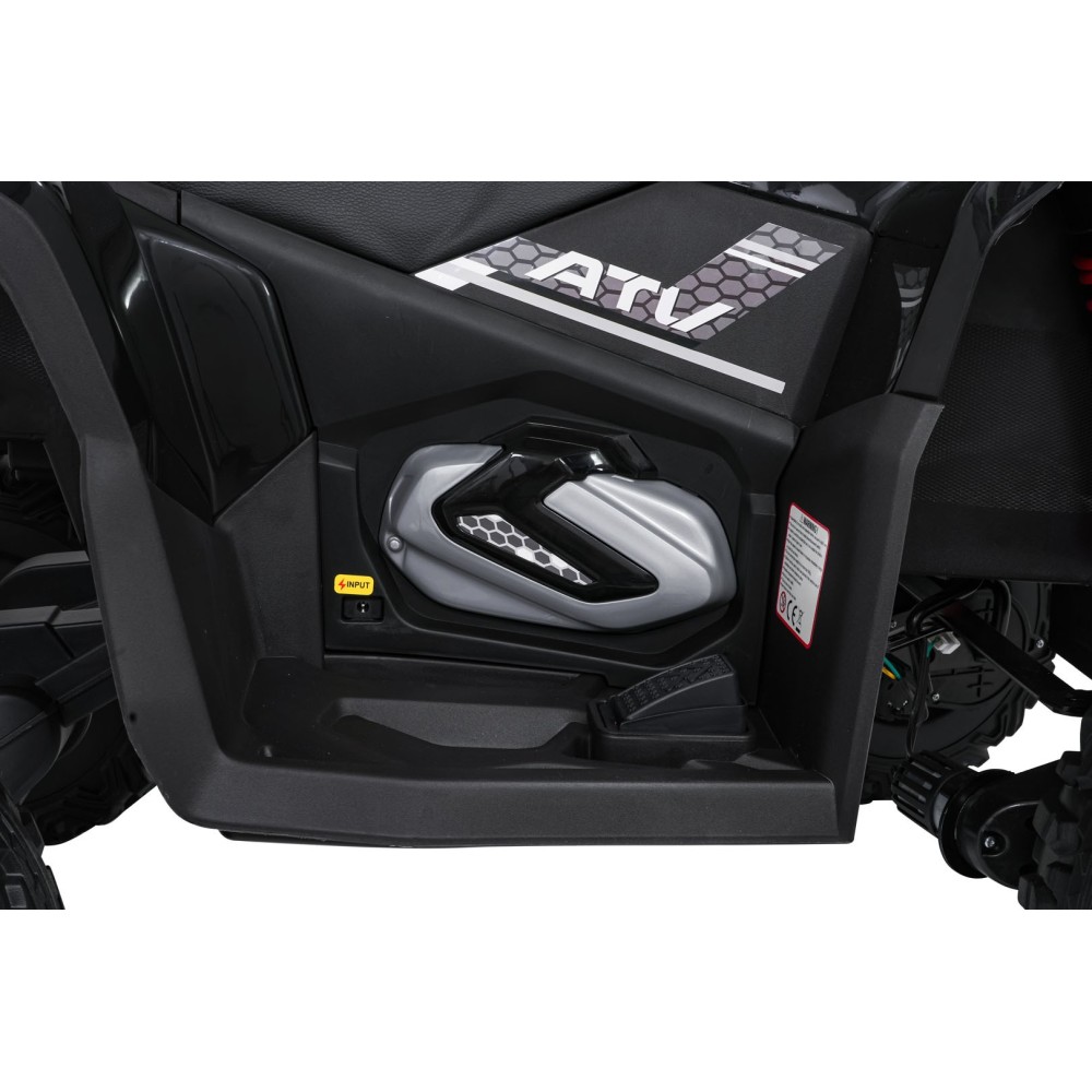 JOKO Elektrická Štvorkolka Fast 4x4, penové kolesá, kožené sedadlo, nosnosť 50kg, FM rádio, čierna