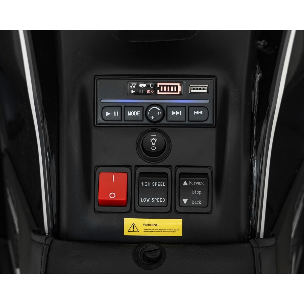 JOKO Elektrická Štvorkolka Fast 4x4, penové kolesá, kožené sedadlo, nosnosť 50kg, FM rádio, čierna