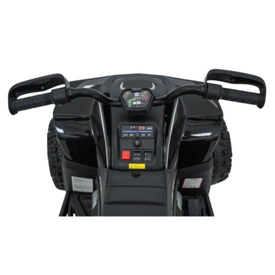 JOKO Elektrická Štvorkolka Fast 4x4, penové kolesá, kožené sedadlo, nosnosť 50kg, FM rádio, čierna