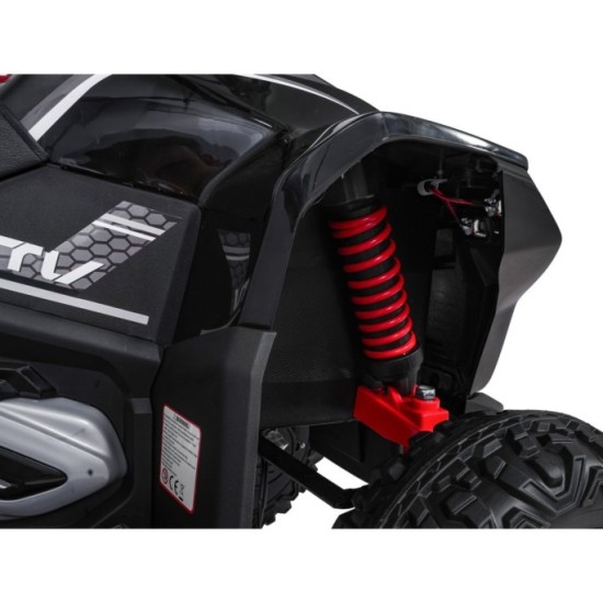 JOKO Elektrická Štvorkolka Fast 4x4, penové kolesá, kožené sedadlo, nosnosť 50kg, FM rádio, čierna