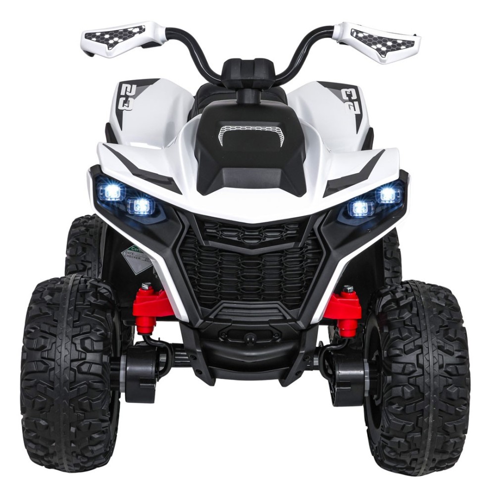 JOKO Elektrická Štvorkolka Fast 4x4, penové kolesá, kožené sedadlo, nosnosť 50kg, FM rádio, biela