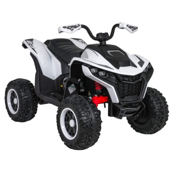 JOKO Elektrická Štvorkolka Fast 4x4, penové kolesá, kožené sedadlo, nosnosť 50kg, FM rádio, biela