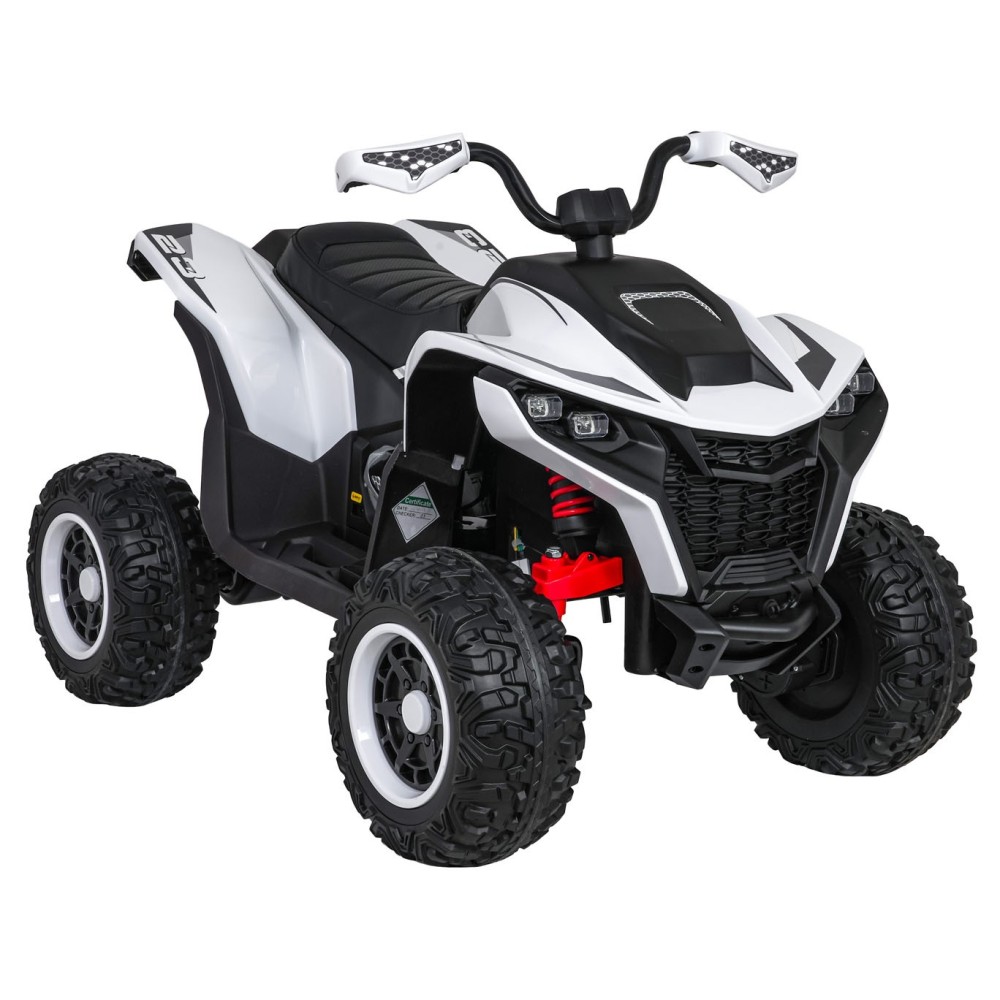 JOKO Elektrická Štvorkolka Fast 4x4, penové kolesá, kožené sedadlo, nosnosť 50kg, FM rádio, biela