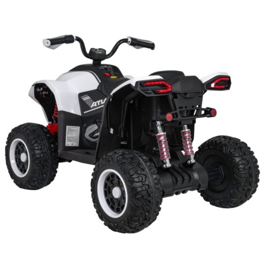 JOKO Elektrická Štvorkolka Fast 4x4, penové kolesá, kožené sedadlo, nosnosť 50kg, FM rádio, biela