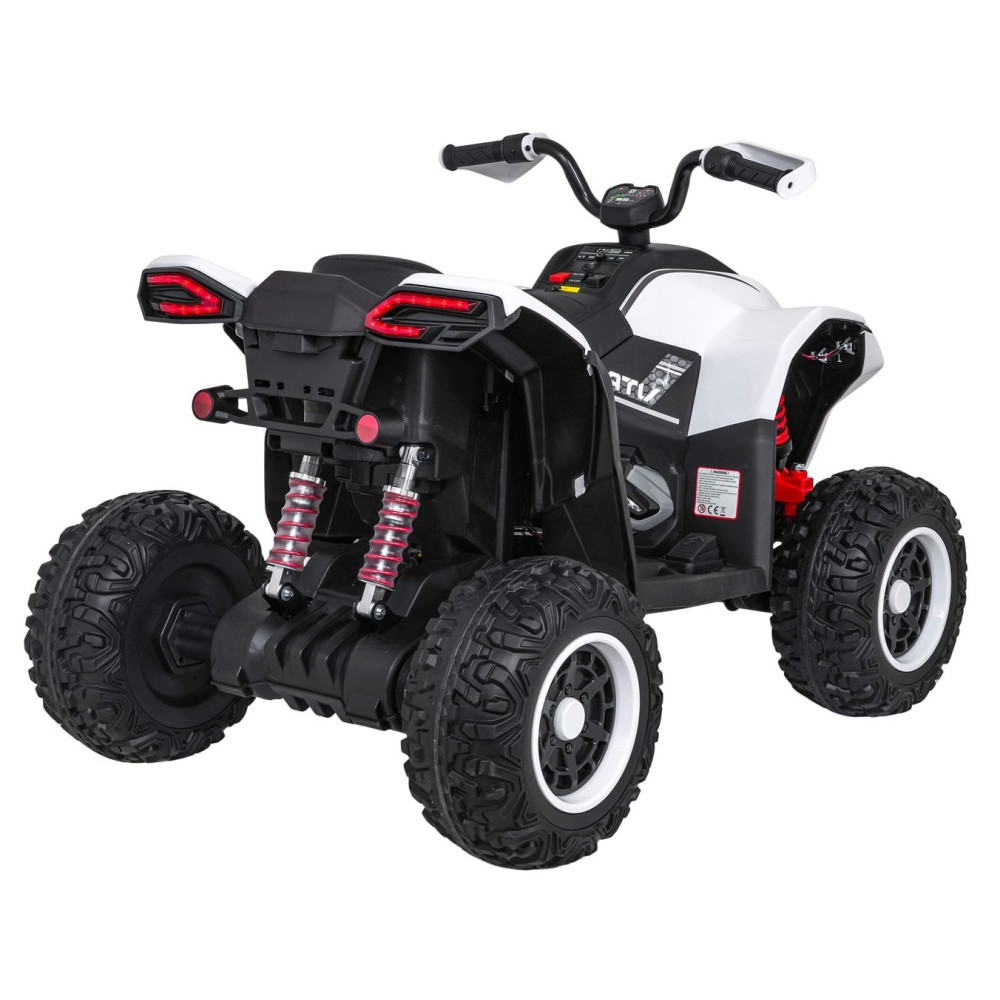 JOKO Elektrická Štvorkolka Fast 4x4, penové kolesá, kožené sedadlo, nosnosť 50kg, FM rádio, biela