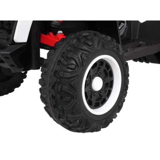 JOKO Elektrická Štvorkolka Fast 4x4, penové kolesá, kožené sedadlo, nosnosť 50kg, FM rádio, biela